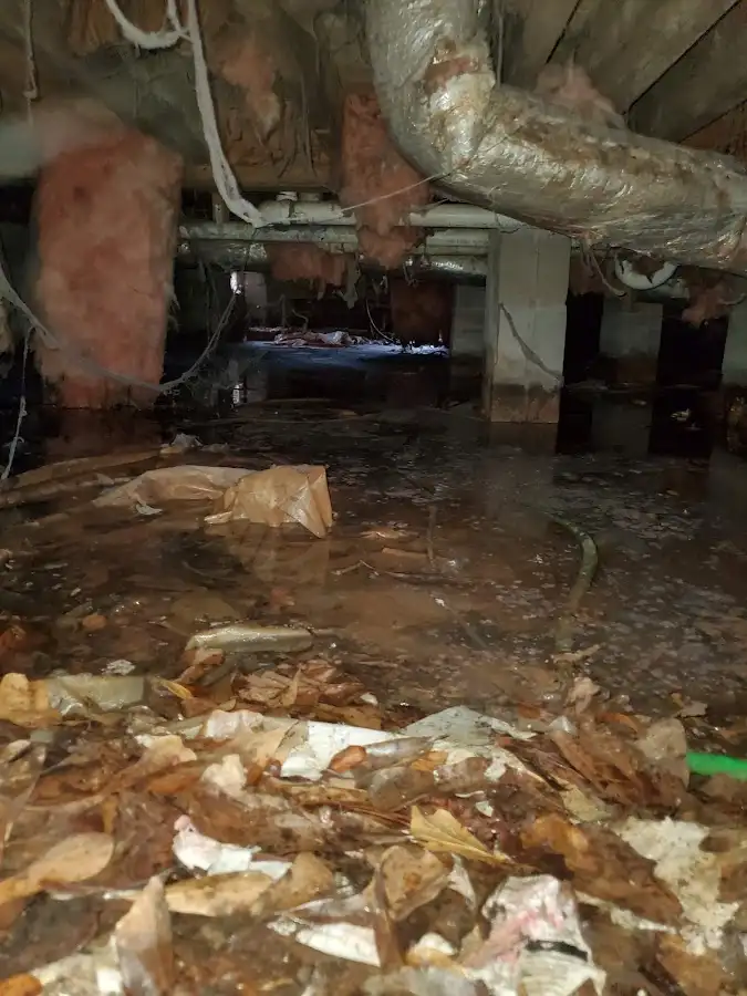 Crawl space flood assessment for Commercial Water Damage Restoration in Branford